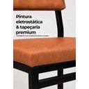 Ver imagem 5 de Cadeira Jantar Estofado Corino Marrom Aço Preto Kit 2 Cadeira Bossa