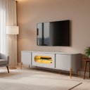 Ver imagem 2 de Rack Juquehy Off-white com Pistache - Bechara