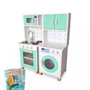 Ver imagem 1 de Kit Mini Cozinha Infantil e Máquina de Lavar - Verde Claro