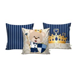 Cortina Infantil Ursinho Princípe + 3 Capas Almofadas - 3