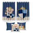 Ver imagem 1 de Cortina Infantil Ursinho Princípe + 3 Capas Almofadas