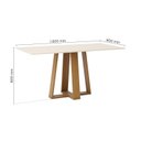 Ver imagem 3 de Conjunto Sala de Jantar Mesa Lisa 160cm Tampo MDF Canto Reto e 6 Cadeiras Flávia