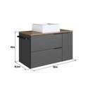 Ver imagem 5 de Gabinete de Banheiro com Cuba Crpro-BAL014 Suspenso 2 Portas 1 Gaveta MDP 80cm Mel-Grafite