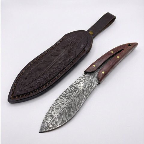 Faca Artesanal Premium 4" Joia Marrom Bainha