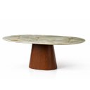 Ver imagem 2 de Mesa de Jantar Oblongo 160x90 Cm Base Nogueira Tampo Mármore Blue Deep
