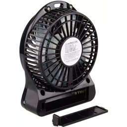 Mini Ventilador Portatil C/ Bateria Recarregável 3 Velocidades Preto - 1