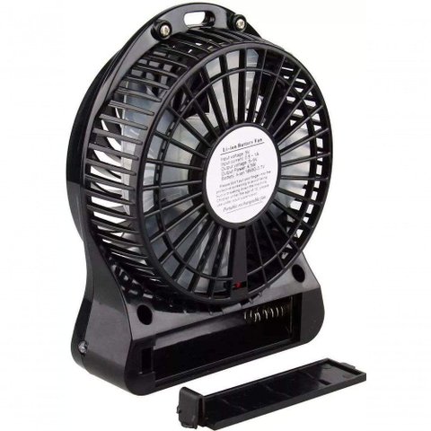 Mini Ventilador Portatil C/ Bateria Recarregável 3 Velocidades Preto