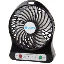 Mini Ventilador Portatil C/ Bateria Recarregável 3 Velocidades Preto - 2