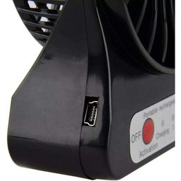 Mini Ventilador Portatil C/ Bateria Recarregável 3 Velocidades Preto - 4
