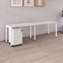 Ver imagem 1 de Estação de Trabalho 2 Lugares com Gaveteiro 240x60cm Branco Yescasa
