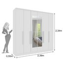 Ver imagem 3 de Guarda Roupa Casal com Espelho 6 Portas 4 Gavetas 239cm Veneto Espresso Móveis 