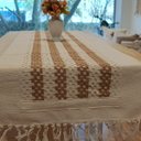 Ver imagem 5 de Caminho de Mesa Renda Algodão Cru Caramelo 45 X 175