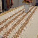 Ver imagem 1 de Caminho de Mesa Renda Algodão Cru Caramelo 45 X 175