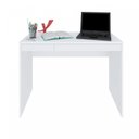 Ver imagem 3 de Escrivaninha Mesa Escritório Minimalista e Versátil com College 2 Gavetas 101cm Artany Branca
