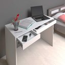 Ver imagem 5 de Escrivaninha Mesa Escritório Minimalista e Versátil com College 2 Gavetas 101cm Artany Branca
