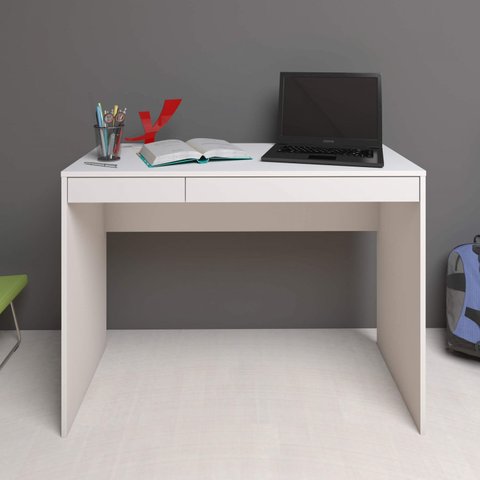 Escrivaninha Mesa Escritório 101cm Minimalista e Versátil com 2 Gavetas College Artany