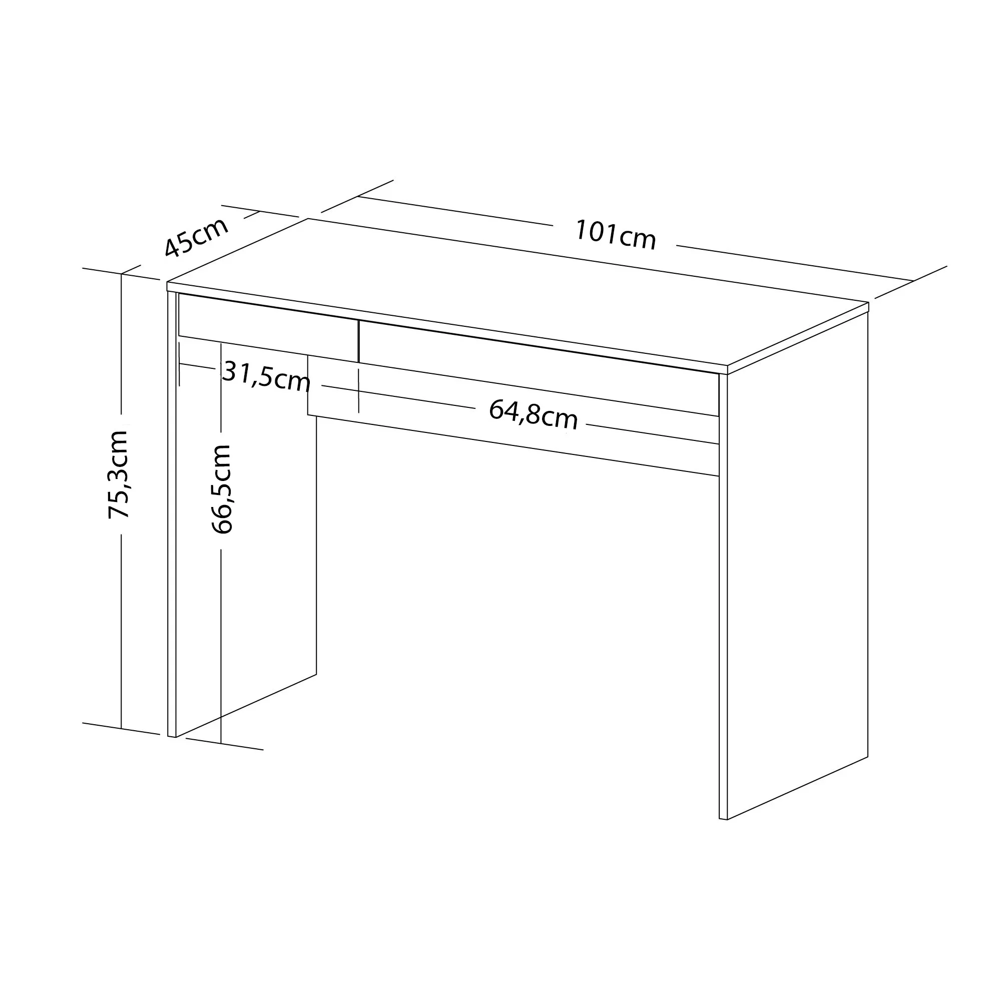 Escrivaninha Minimalista e Versátil com 2 Gavetas College Artany - 8