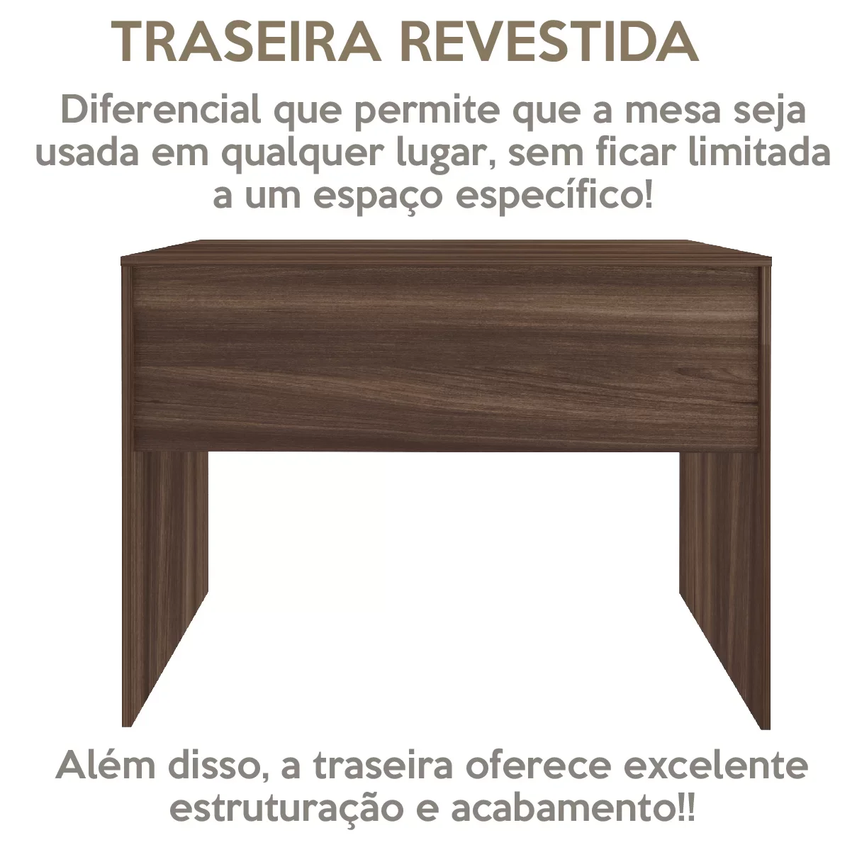 Escrivaninha Minimalista e Versátil com 2 Gavetas College Artany - 10