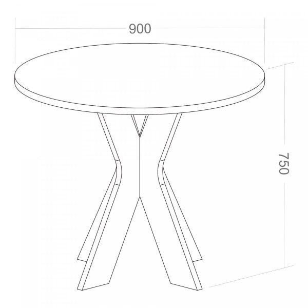 Mesa de Escritório Redonda para Reuniões Mariana Espresso Móveis - 5