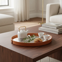 Ver imagem 4 de Bandeja Decorativa Espelhada Luxo para Sala e Lavabo Flyt 38cm:Caramelo
