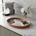 Ver imagem 1 de Bandeja Decorativa Espelhada Luxo para Sala e Lavabo Flyt 38cm:Caramelo