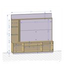 Ver imagem 4 de Estante Ripado Home para TV até 65 Polegadas 187cmx201cm 2 Portas LED Embutido Atlanta