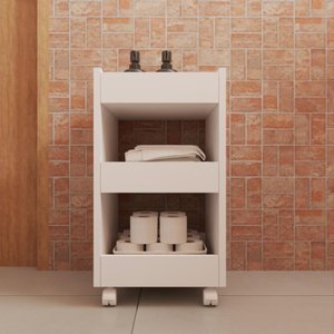 Carrinho Organizador Multiuso com Rodinhas Prateleiras Branco