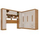 Ver imagem 3 de Guarda-roupa Casal Modulado Andorra 10 Portas 4 Gavetas Cinamomo/off White - Pnr Móveis