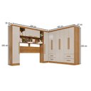 Ver imagem 4 de Guarda-roupa Casal Modulado Andorra 10 Portas 4 Gavetas Cinamomo/off White - Pnr Móveis