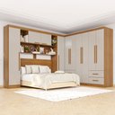 Ver imagem 1 de Guarda-roupa Casal Modulado Andorra 10 Portas 4 Gavetas Cinamomo/off White - Pnr Móveis