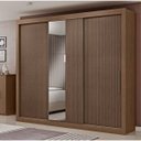Ver imagem 1 de Guarda-Roupa Casal com Espelho 3 Portas 6 Gavetas Ibiza Visão Móveis