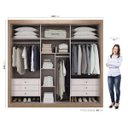 Ver imagem 4 de Guarda-Roupa Casal com Espelho 3 Portas 6 Gavetas Ibiza Visão Móveis
