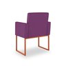 Poltrona Decorativa Recepção Cor Roxa - Base de Ferro Cobre - 4