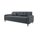 Ver imagem 3 de Sofá-cama Donna 3 Lugares Reclinável Veludo Cinza - Matrix