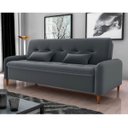 Ver imagem 1 de Sofá-cama Donna 3 Lugares Reclinável Veludo Cinza - Matrix