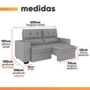 Ver imagem 3 de Sofá Retrátil e Reclinável 3 Lugares 2,30m Espanha