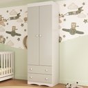 Ver imagem 1 de Guarda-roupa Infantil 62cm 2 Portas e 2 Gavetas Realeza Multimóveis Mp4451 Branco/off White