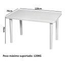 Ver imagem 2 de Mesa Plastica Retangular Média Pé Desmontável Resistente