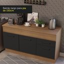 Ver mais imagens de Balcão de Pia Cozinha 150 cm 2 Portas e 2 Gavetas (Com Tampo) Rustic/Preto Agata Madesa