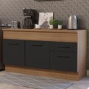 Ver imagem 3 de Balcão de Pia Cozinha 150 cm 2 Portas e 2 Gavetas (Com Tampo) Rustic/Preto Agata Madesa