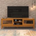 Ver imagem 4 de Rack para Tv até 65 Polegadas Amber 2 Portas Vidro Deslisante Reflecta 180cm - Cedro