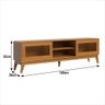 Rack para Tv até 65 Polegadas Amber 2 Portas Vidro Deslisante Reflecta 180cm - Cedro - 2