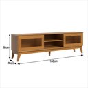 Ver imagem 3 de Rack para Tv até 65 Polegadas Amber 2 Portas Vidro Deslisante Reflecta 180cm - Cedro