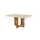 Ver imagem 2 de Mesa de Jantar Sentra 6 Lugares Retangular com Vidro Off White Naturale Bom Pastor Móveis
