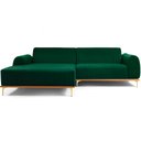 Ver imagem 1 de Sofá com Chaise Lado Esquerdo 230cm Cocie Veludo Verde - Sallar Home