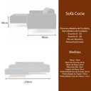 Ver imagem 4 de Sofá com Chaise Lado Esquerdo 230cm Cocie Veludo Verde - Sallar Home