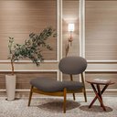 Ver imagem 2 de Poltrona Decorativa Yves Base Madeira Castanho Bouclé Marrom - Nexta Casa