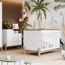 Ver imagem 1 de Conjunto Quarto de Bebê Berço Mini Cama 2 em 1 + Cômoda com Nicho Decorativo Branco/Jequitibá HP Ternura