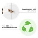 Ver imagem 5 de Conjunto Quarto de Bebê Berço Mini Cama 2 em 1 + Cômoda com Nicho Decorativo Branco/Jequitibá HP Ternura