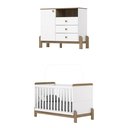 Ver imagem 3 de Conjunto Quarto de Bebê Berço Mini Cama 2 em 1 + Cômoda com Nicho Decorativo Branco/Jequitibá HP Ternura